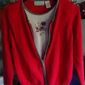 LIKE NEW ALFRED DUNNER SWEATER WITH BUILT IN SWEATER CAMISOLE